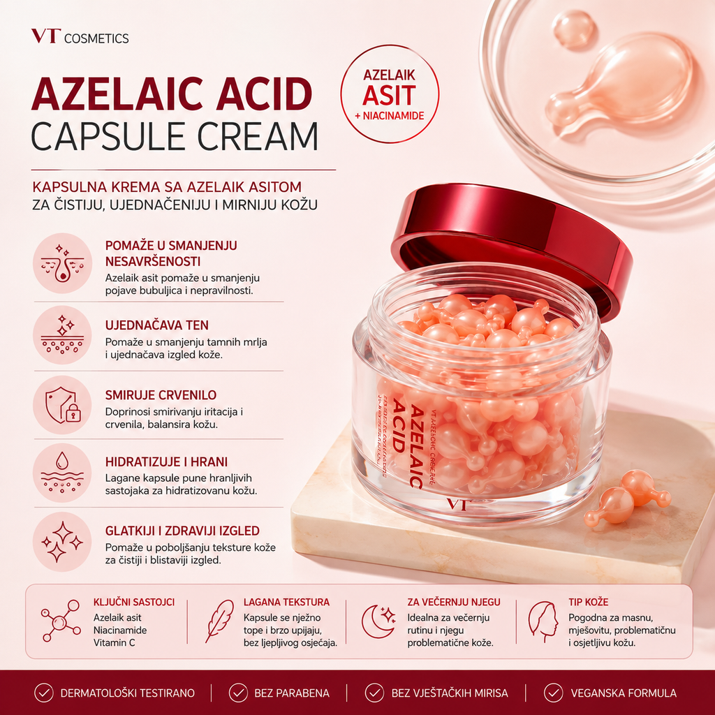 VT Azelaic Acid Capsule Cream za nepravilnosti, crvenilo, neujednačen ton i hidrataciju kože