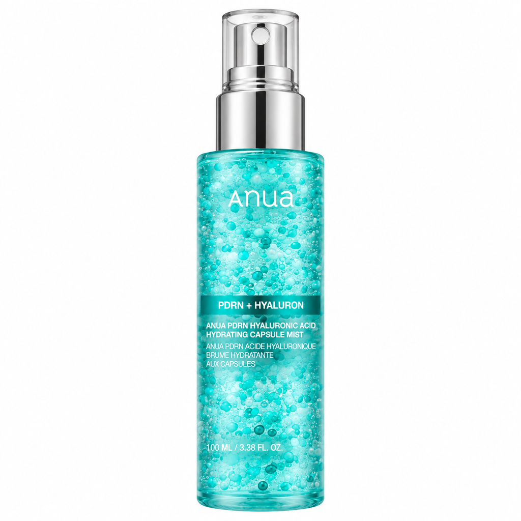 ANUA PDRN Hyaluronic Acid Hydrating Capsule Mist 100 ml – korejski hidratantni sprej za lice u tirkiznom pakovanju sa kapsulama