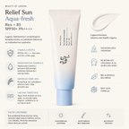Beauty of Joseon Relief Sun Aqua-Fresh Rice + B5 SPF50+ PA++++ hydrating Korean sunscreen with Panthenol