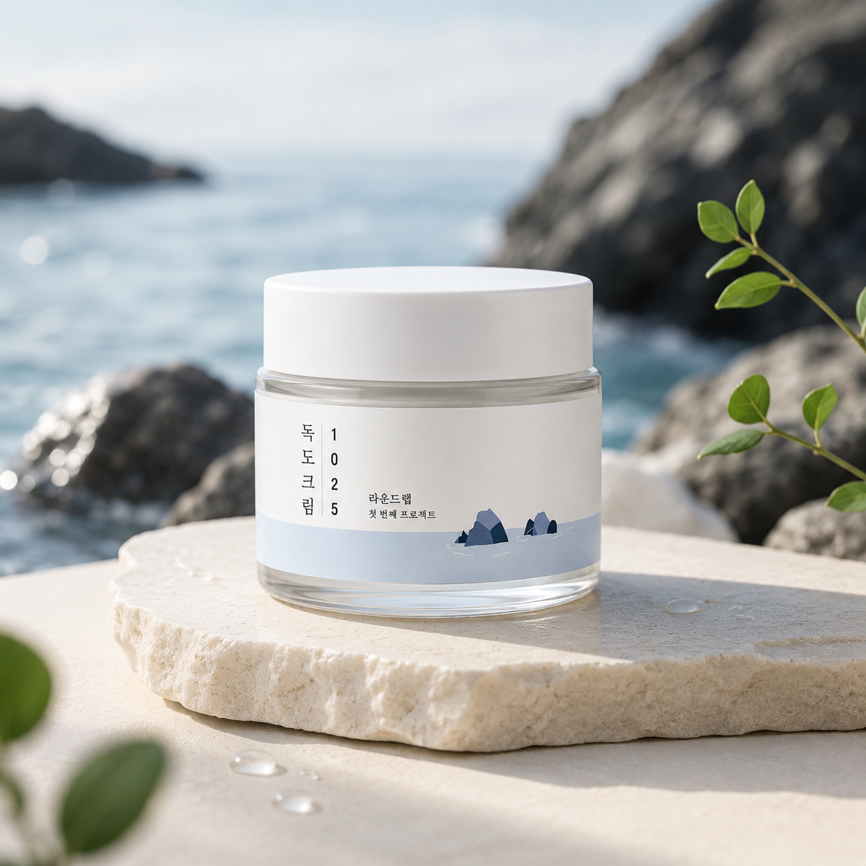 Round Lab 1025 Dokdo Cream hydrating Korean face cream for sensitive skin
