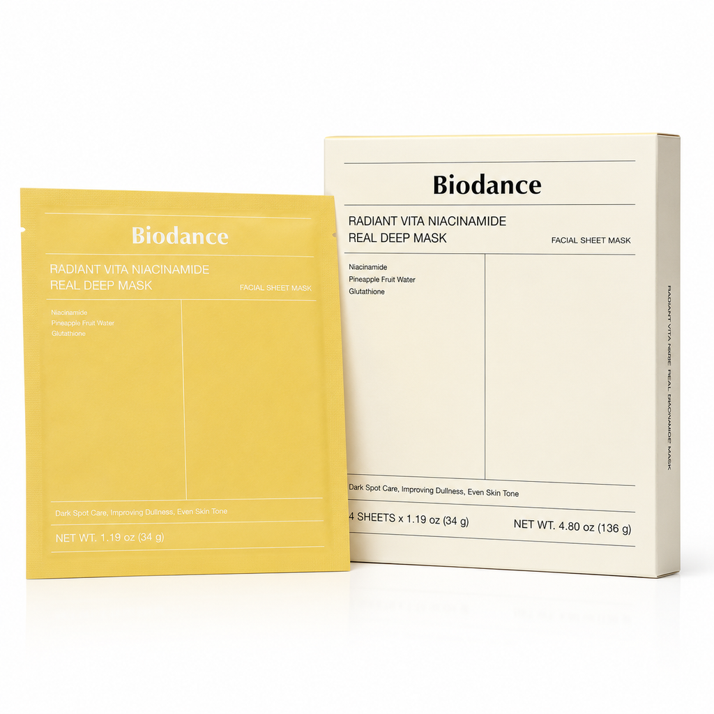 Biodance Radiant Vita Niacinamide Real Deep Mask 4 Sheets Korean hydrogel face mask