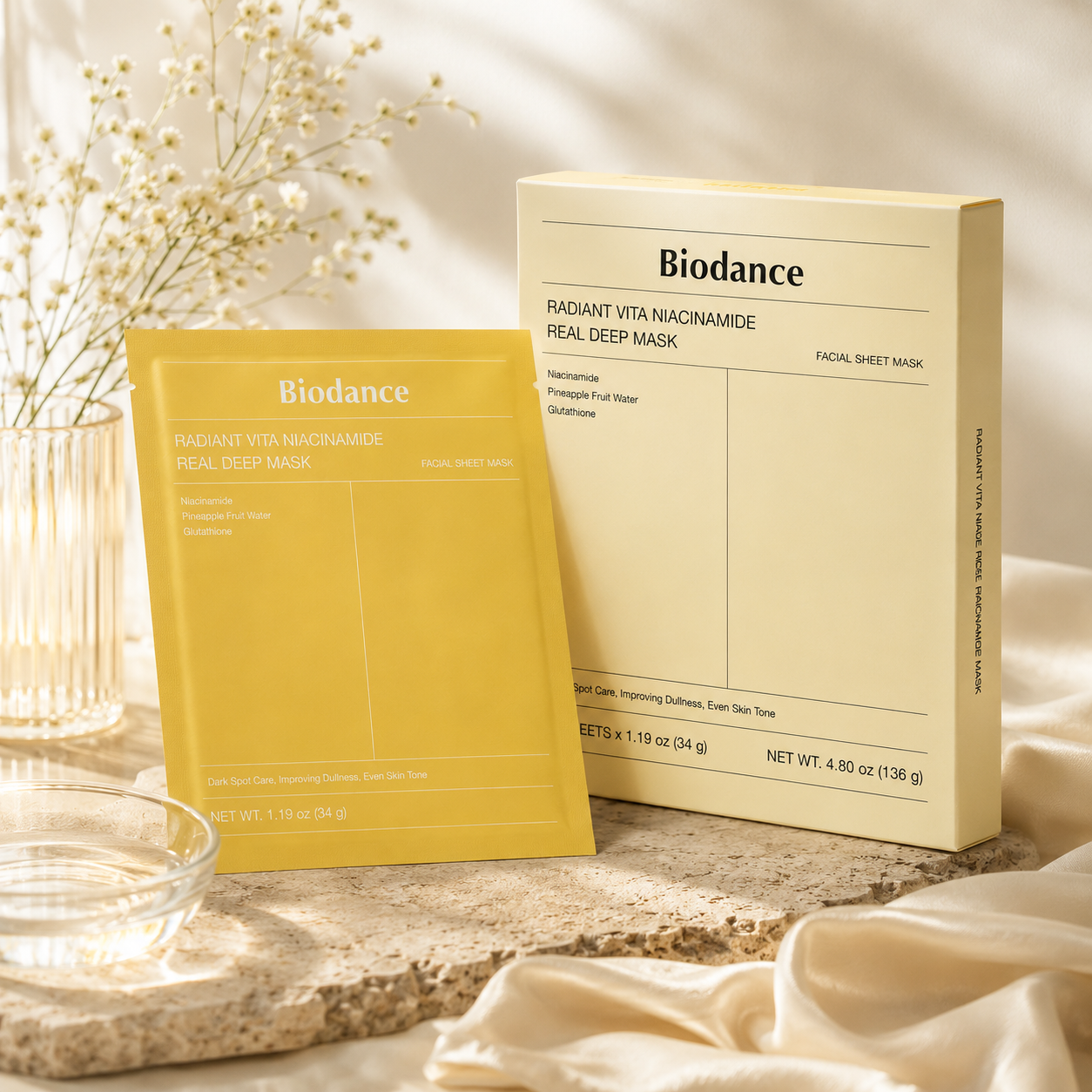 Biodance Radiant Vita Niacinamide Real Deep hydrogel face mask for brighter and hydrated skin