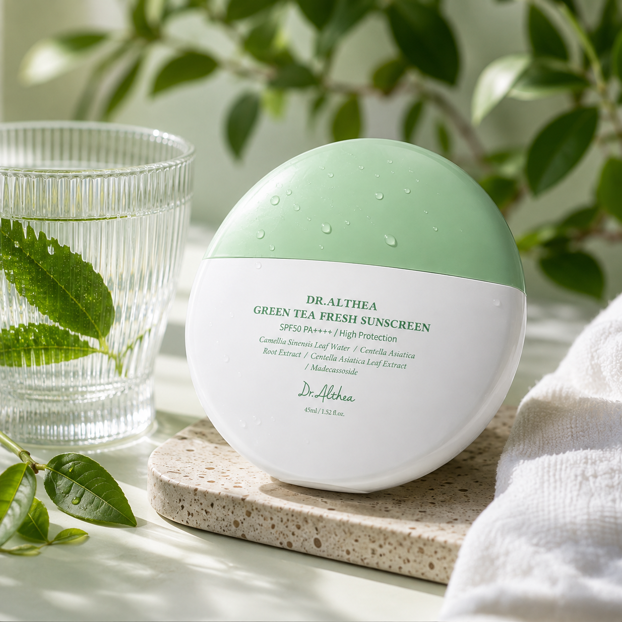 Dr. Althea Green Tea Fresh Sunscreen 45 ml sa zelenim čajem za svakodnevnu zaštitu i njegu kože