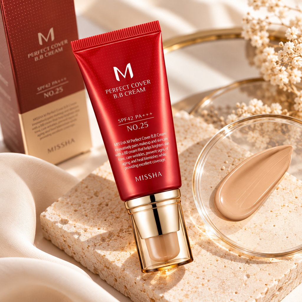 MISSHA M Perfect Cover BB Cream No.25 Warm Beige 50 ml – bež nijansa sa toplim podtonom, kremasta tekstura i prirodan završni izgled