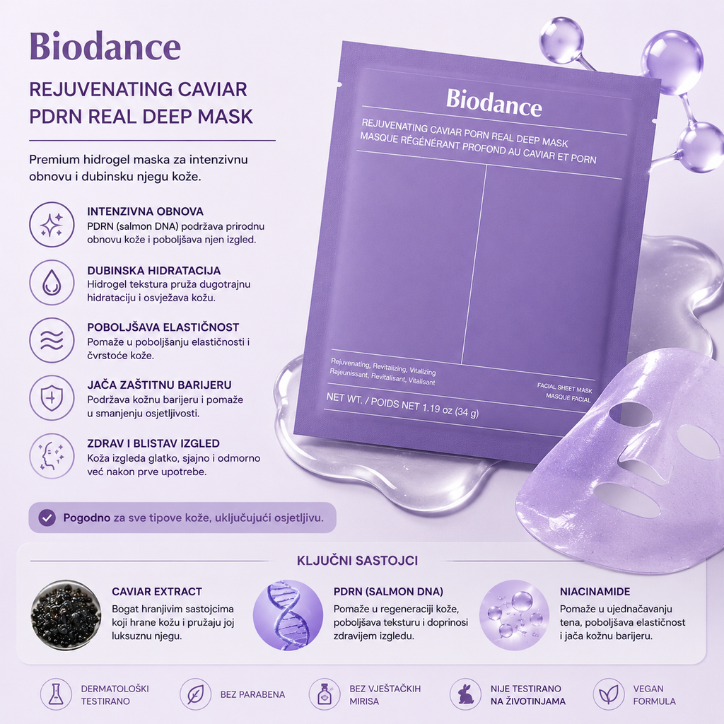 Biodance Rejuvenating Caviar PDRN Real Deep Mask with PDRN and caviar extract