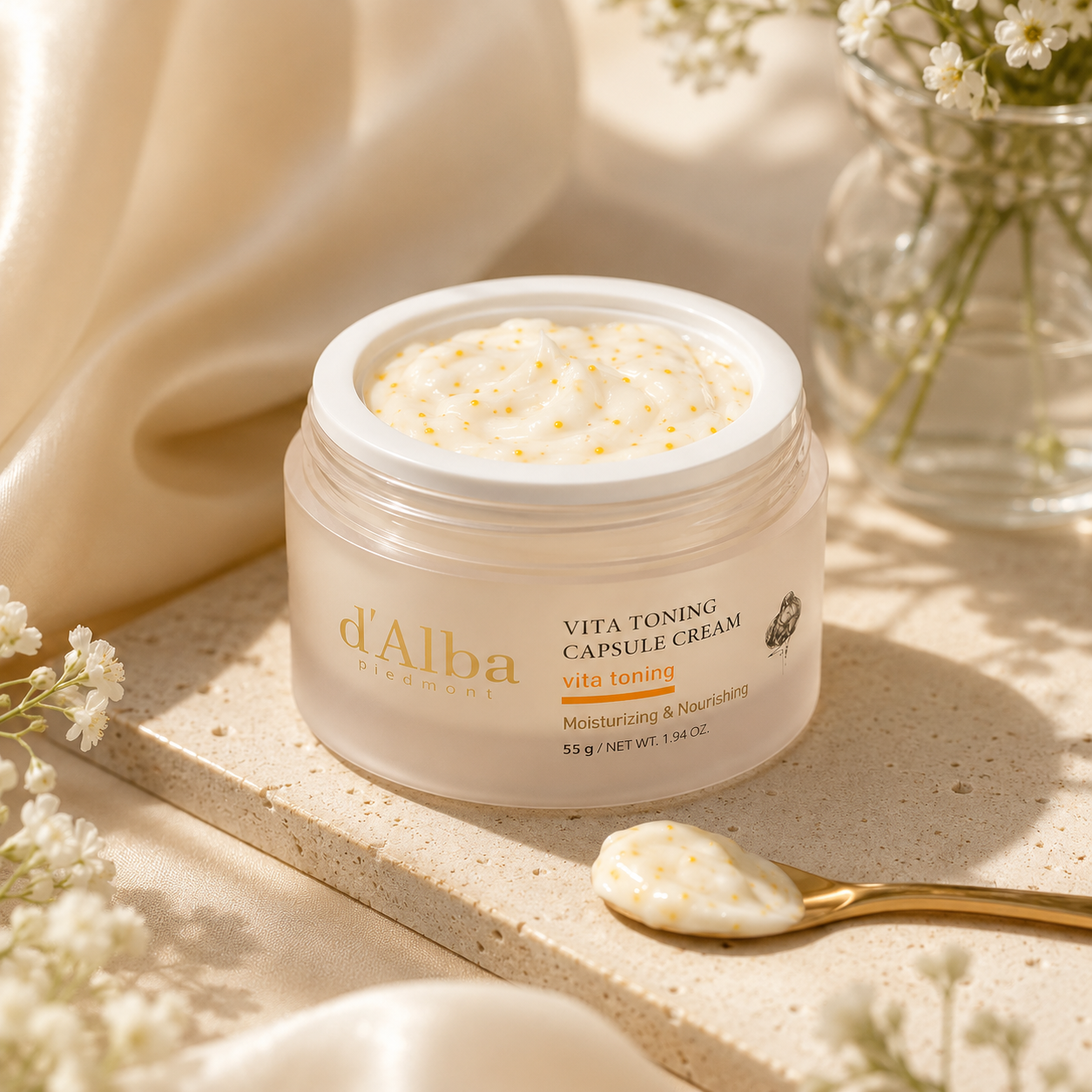 d’Alba Vita Toning Capsule Cream 55 g sa kapsulama za mekan, hidratizovan i njegovan izgled kože