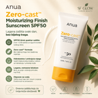 Anua Zero-Cast Sunscreen SPF50 50ml hidratantna zaštita od sunca bez bijelog traga