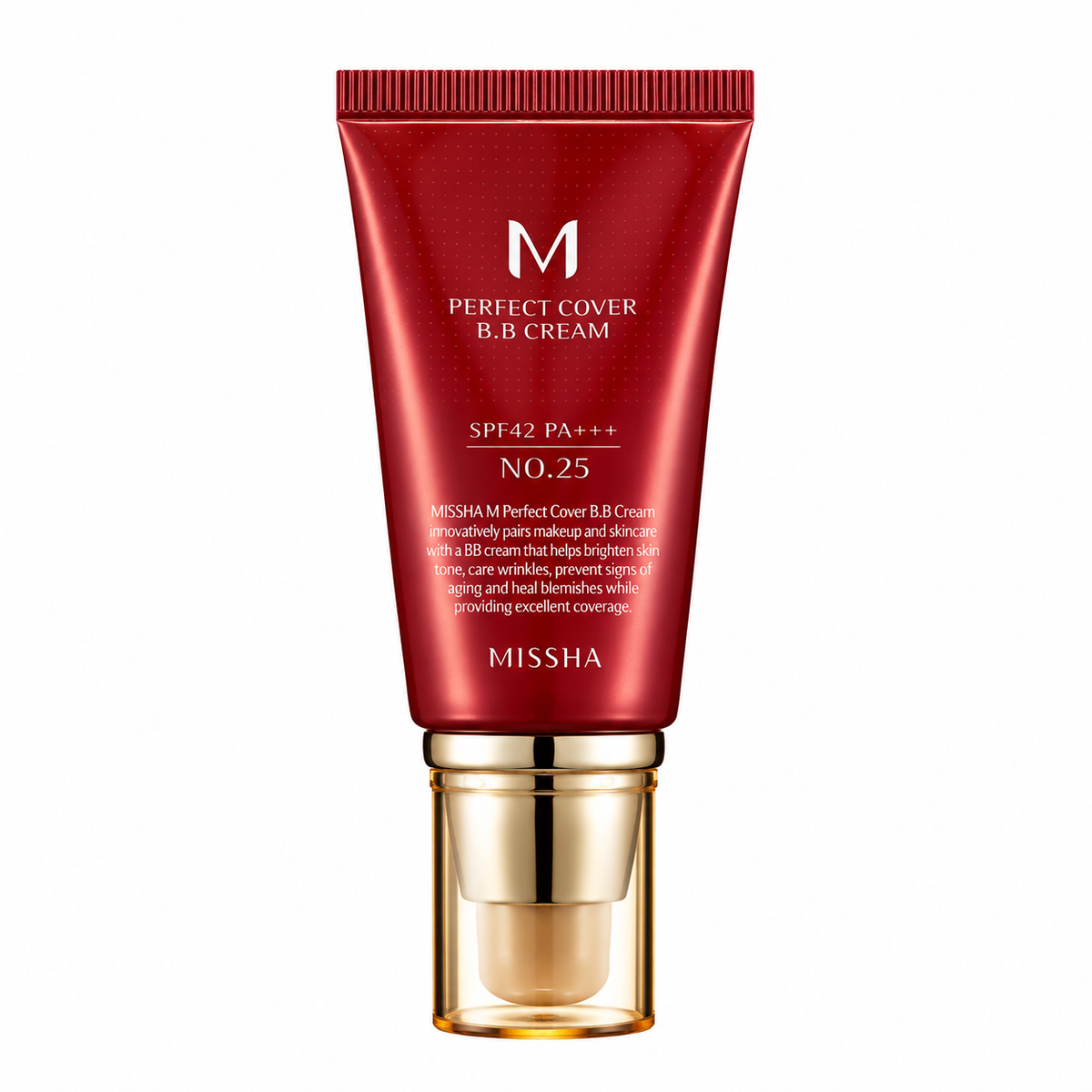 MISSHA M Perfect Cover BB Cream SPF42 PA+++ No.25 Warm Beige 50 ml – korejska BB krema za ujednačen ten